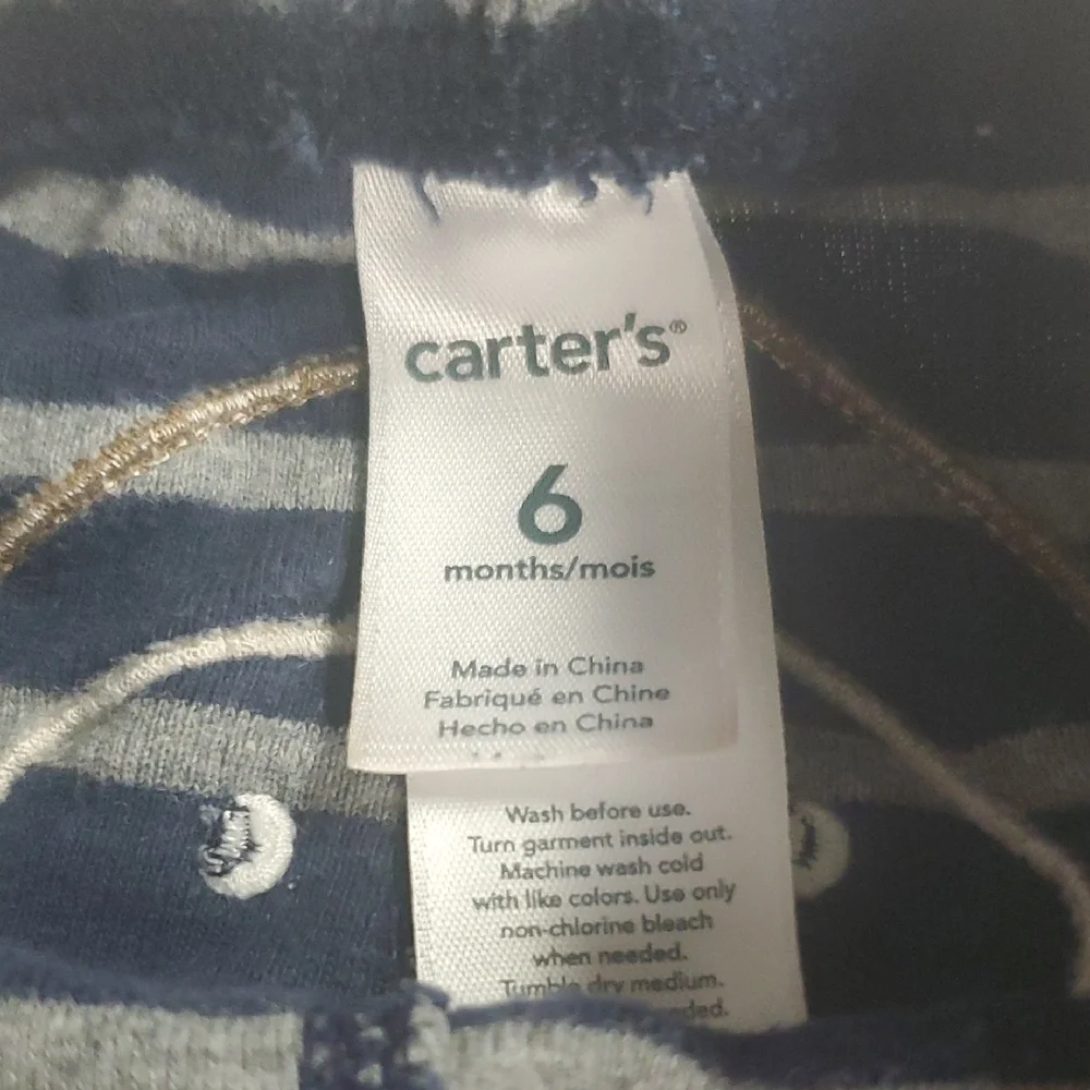 🐻 Carter's Navy and Gray Striped Joggers